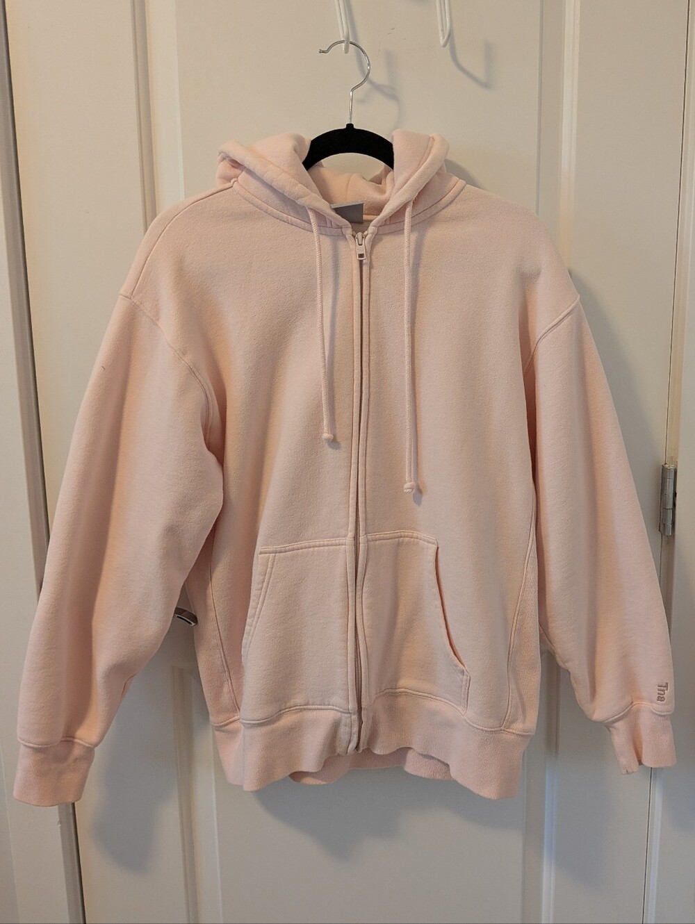 Artizia TNA COZY FLEECE BOYFRIEND Zip Hoodie In Crystal Pink